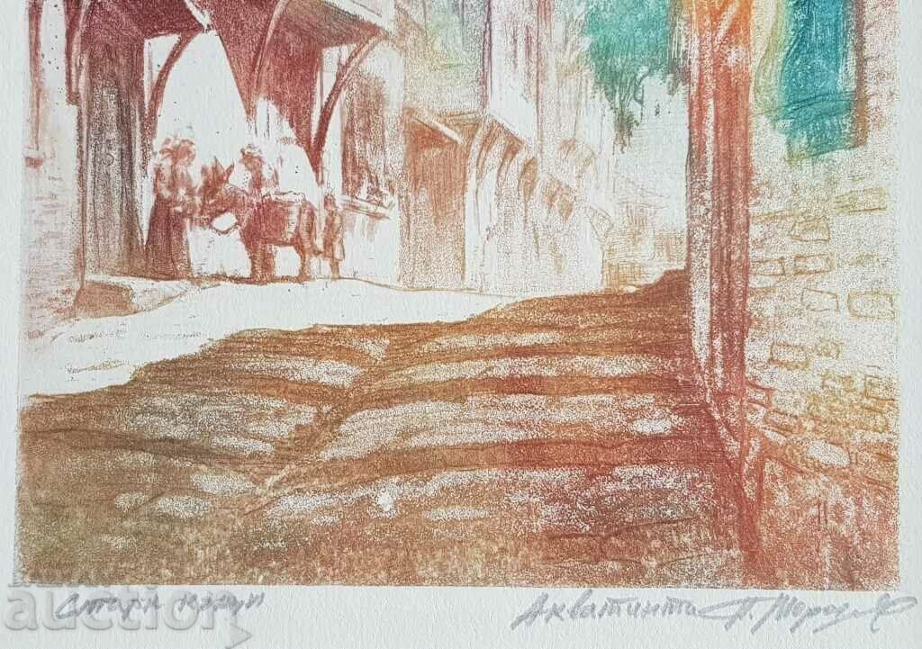 Delivery of Petar Morozov 1880-1951 Old houses Aquatint Delivery of Petar Morozov 1880-1951 Old houses Aquatint