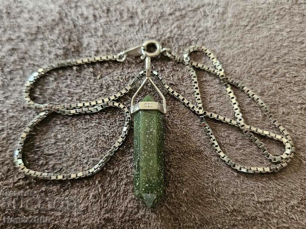 Unique Designer Silver Jade Pendant Necklace with price 120.00 BGN | € 61.36 Unique Designer Silver Jade Pendant Necklace with price 120.00 BGN | € 61.36