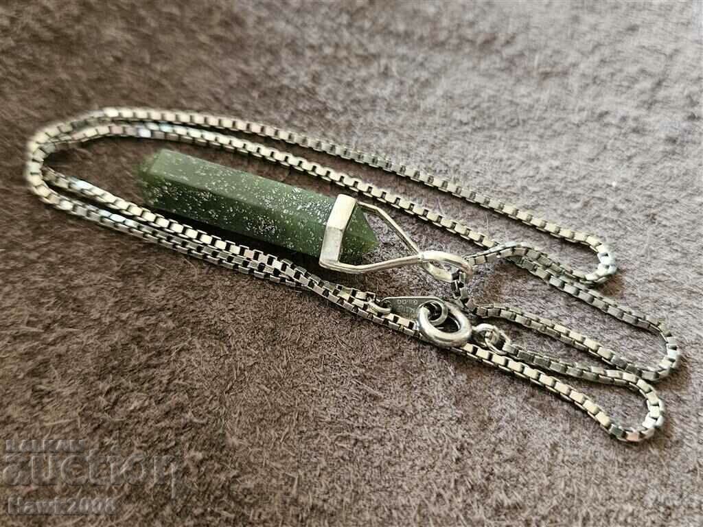 Auction Unique Designer Silver Jade Pendant Necklace Auction Unique Designer Silver Jade Pendant Necklace