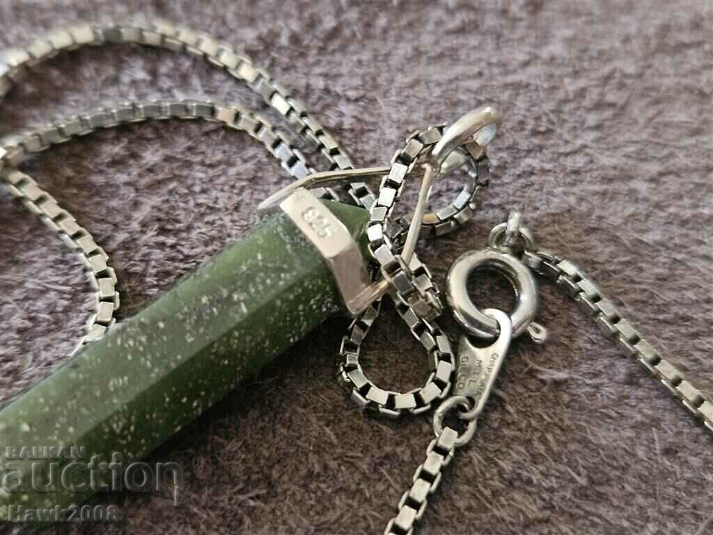 Unique Designer Silver Jade Pendant Necklace - 6 Unique Designer Silver Jade Pendant Necklace - 6