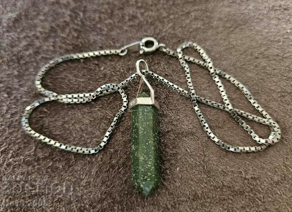 Unique Designer Silver Jade Pendant Necklace
