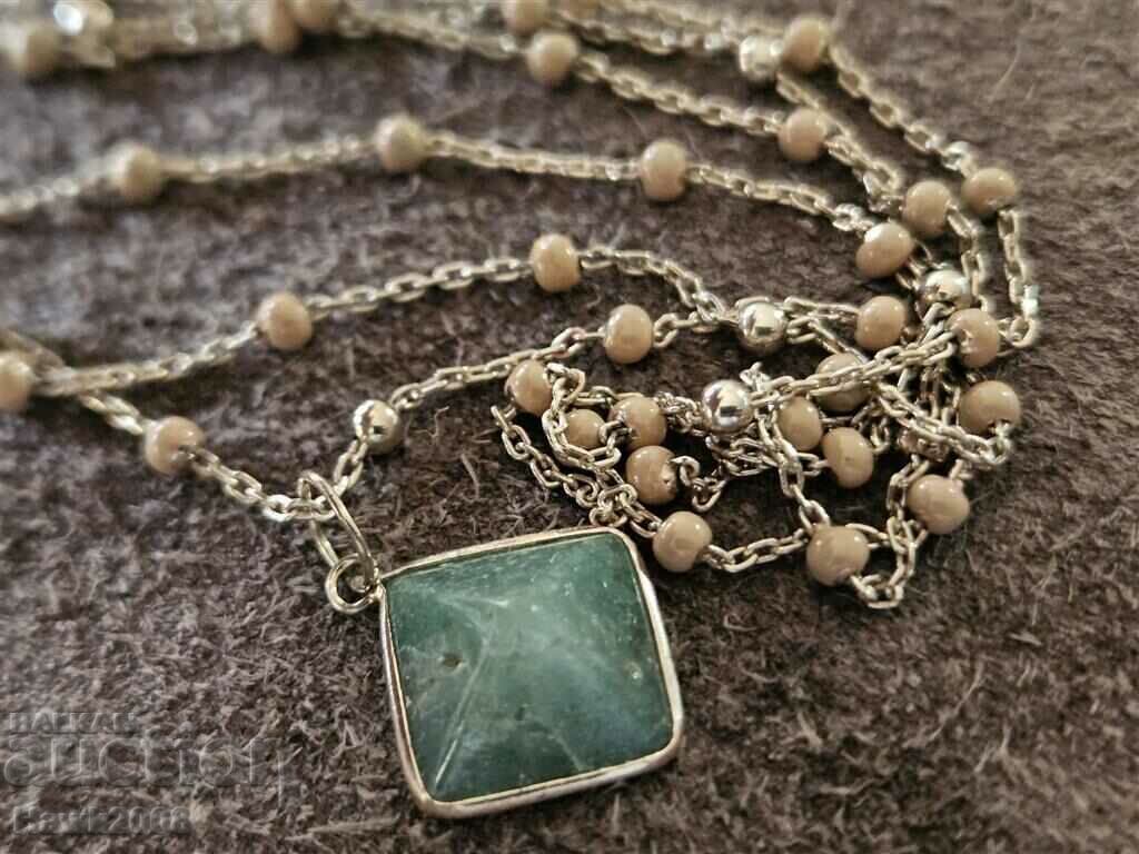 Delivery of Designer silver jade necklace and long sindir necklace