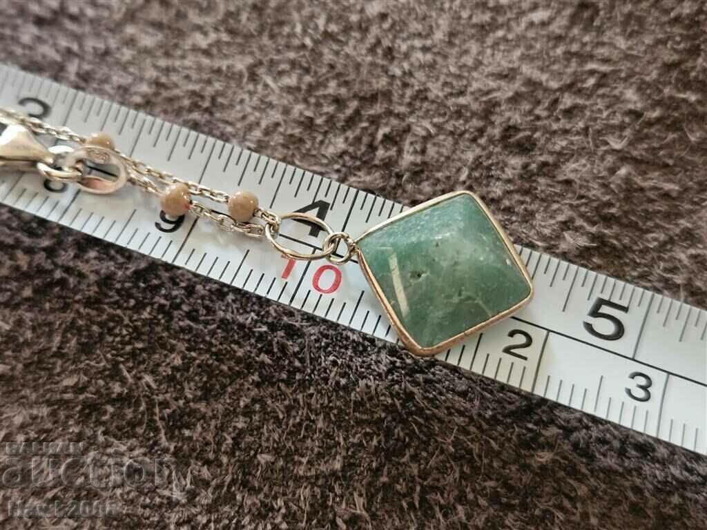 Designer silver jade necklace and long sindir necklace - 7