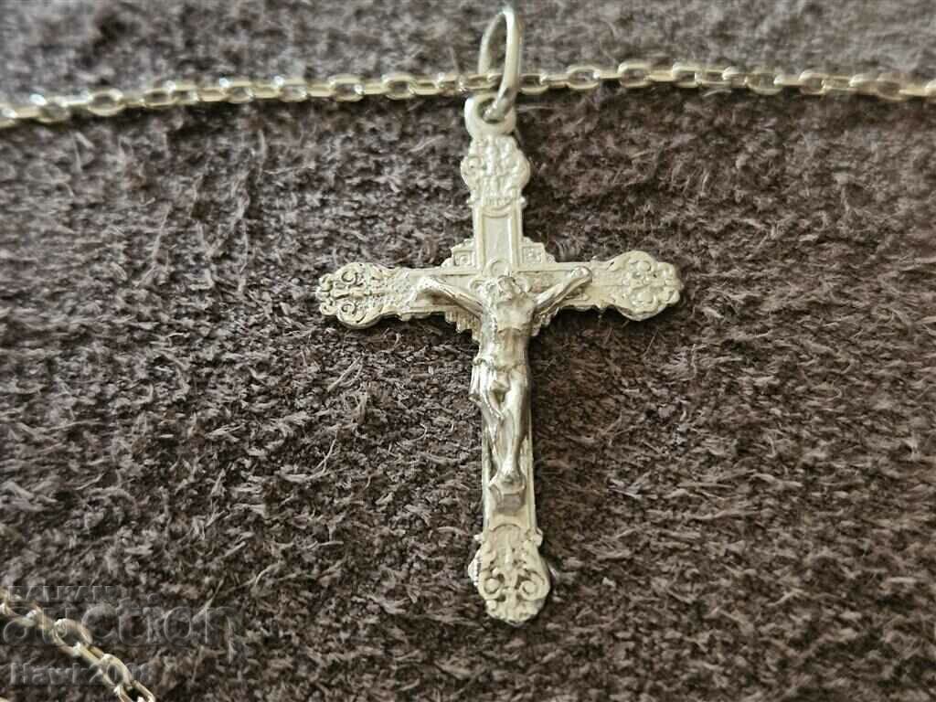 Δημοπρασία Πανέμορφο κολιέ Σταυρός Σταυρός Ασημένια Αλυσίδα Κολιέ Δημοπρασία Πανέμορφο κολιέ Σταυρός Σταυρός Ασημένια Αλυσίδα Κολιέ