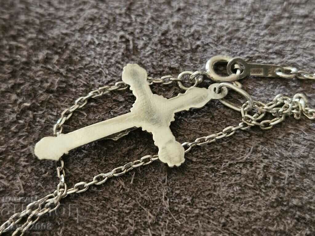 Πανέμορφο κολιέ Σταυρός Σταυρός Ασημένια Αλυσίδα Κολιέ - 7 Πανέμορφο κολιέ Σταυρός Σταυρός Ασημένια Αλυσίδα Κολιέ - 7