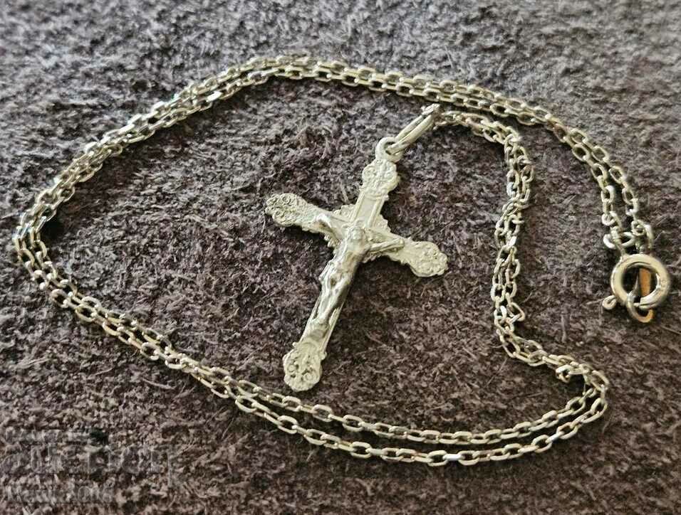 Beautiful Cross Cross Silver Chain Necklace Necklace