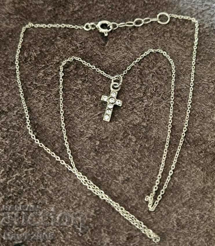 Cruce de argint cu cristale Colier unic de designer - 6