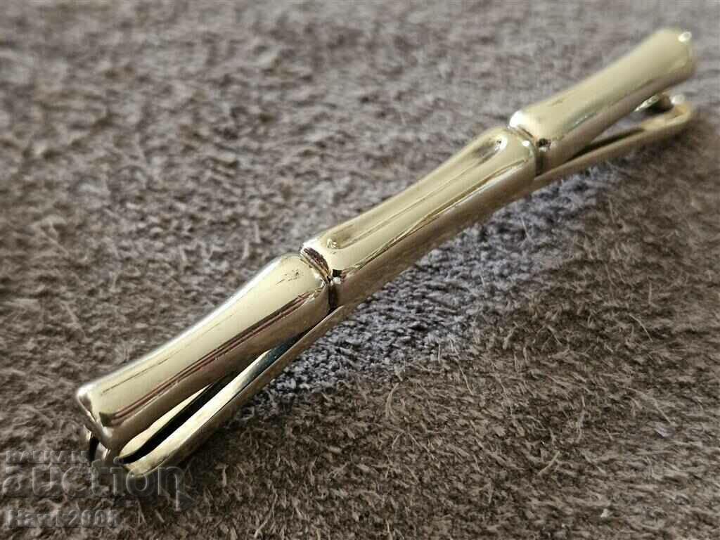 Delivery of Unique Silver with thick gold plated clip tie pin Delivery of Unique Silver with thick gold plated clip tie pin