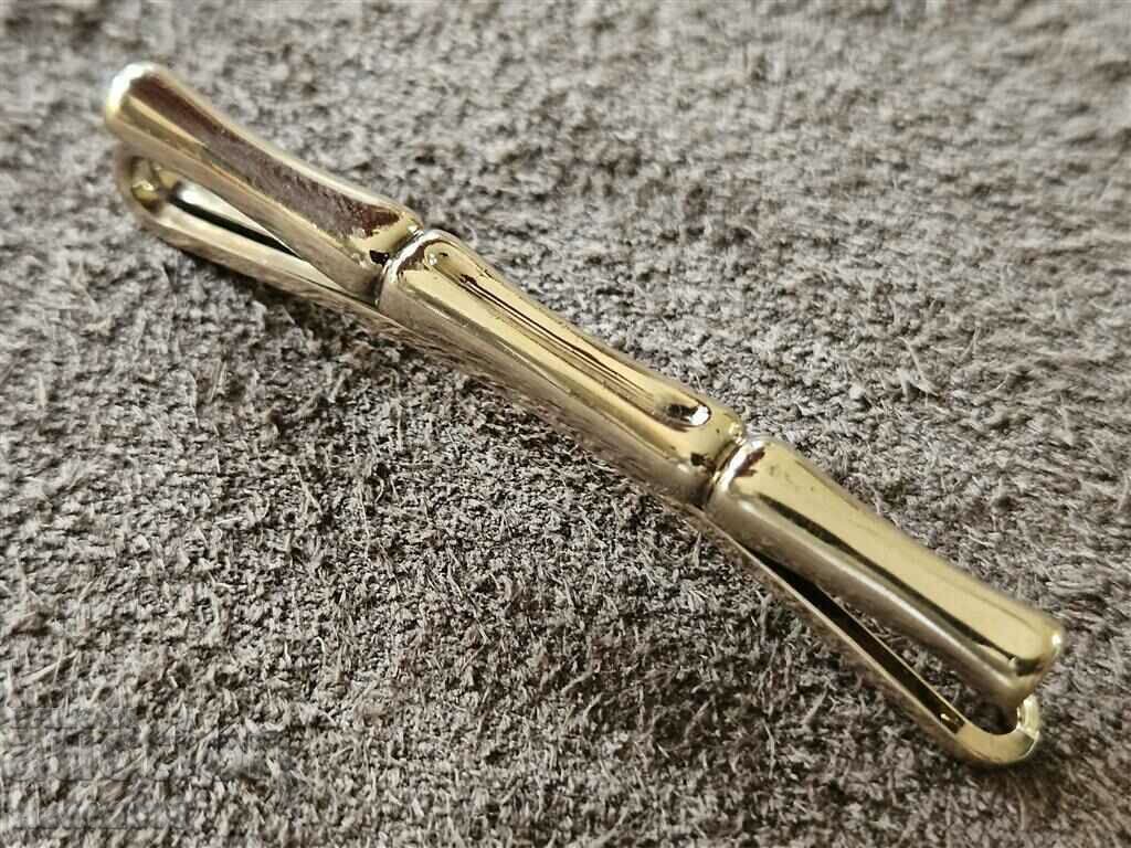 Unique Silver with thick gold plated clip tie pin Unique Silver with thick gold plated clip tie pin