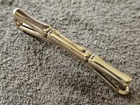 Argintiu unic cu ac de cravată cu clip placat cu aur gros