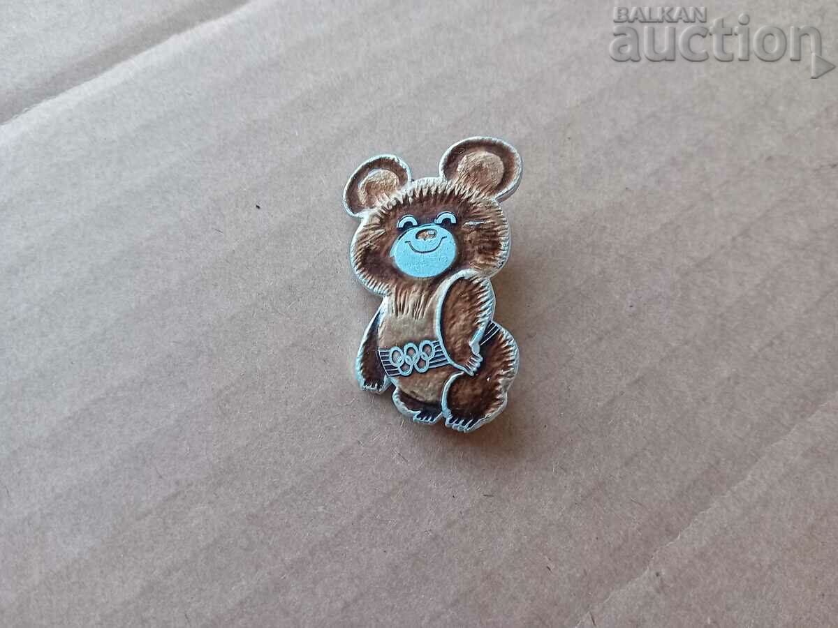 badge sign olympiad MOSCOW 80 THE MOUSE BEAR