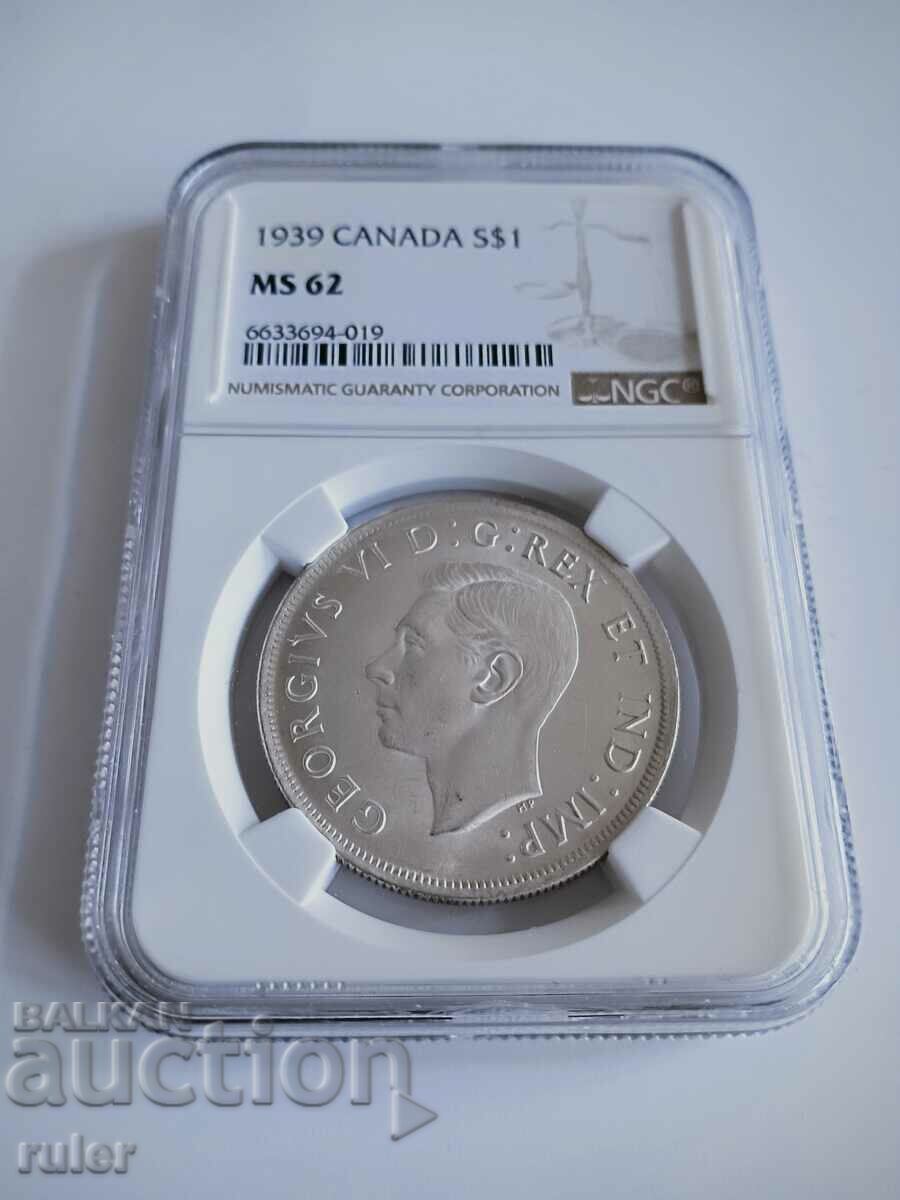1 δολάριο 1939 MS 62 NGC Καναδάς