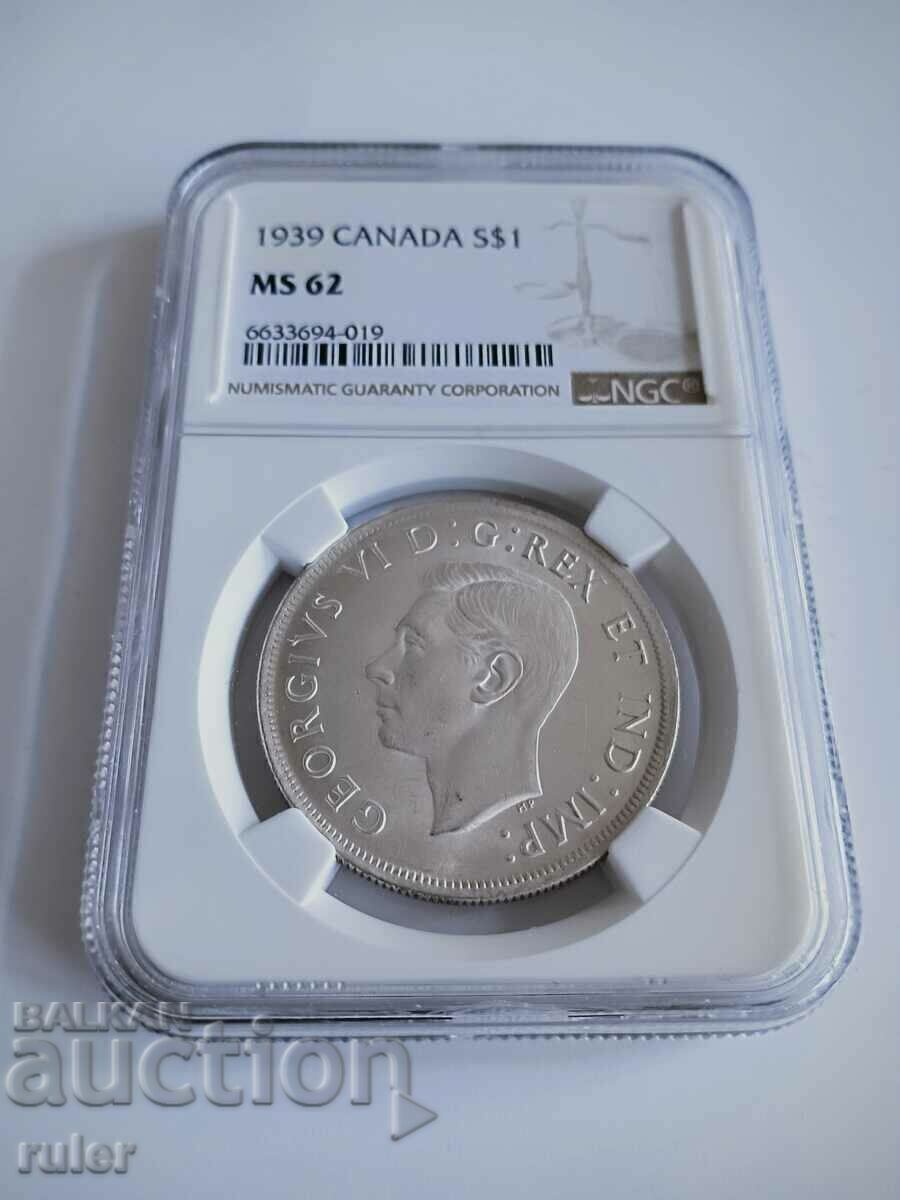 Canada 1 Dollar 1939 MS 62 NGC Canada 1 Dollar 1939 MS 62 NGC