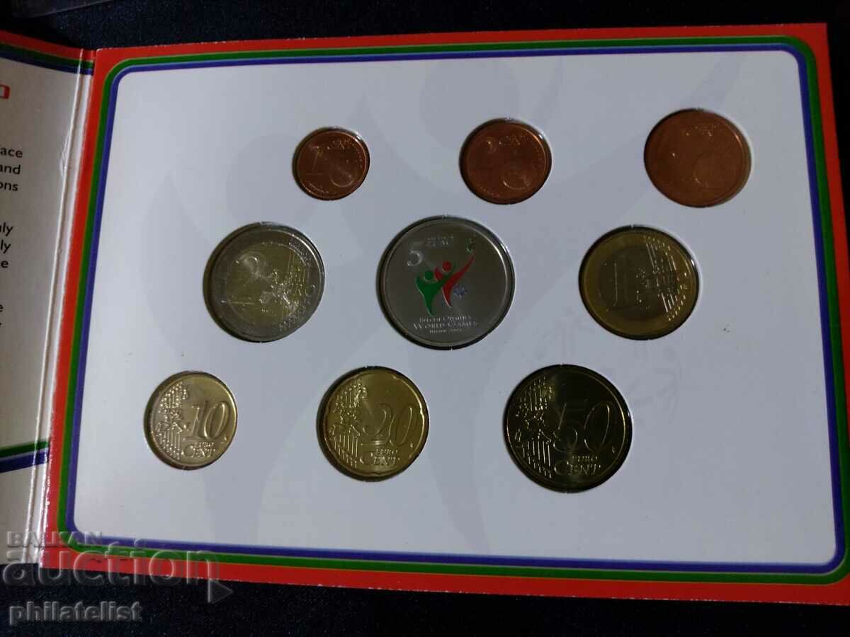 Auction  Ireland 2003 -Complete bank euro set + 5 euro coin BU