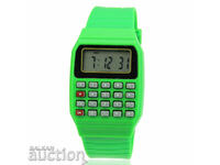 New watches with calculator for kids and school green students