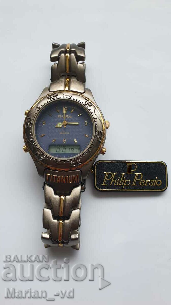 Цифров аналогов мъжки часовник Philip Persio Titanium
