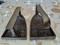 Antique iron irons also make bookends