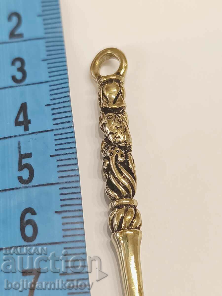 ЛЪЖИЧКА ЗА ПОЧИСТВАНЕ НА УШИ 32 Сувенир или...Месинг.