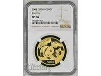 500 Yuan 2008 Gold China Panda NGC MS68