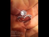 Engagement ring silver 925 and zircons