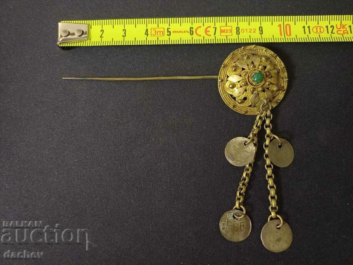 RENAISSANCE MERCURY PLATED HAIR PIN - TOP CONDITION!