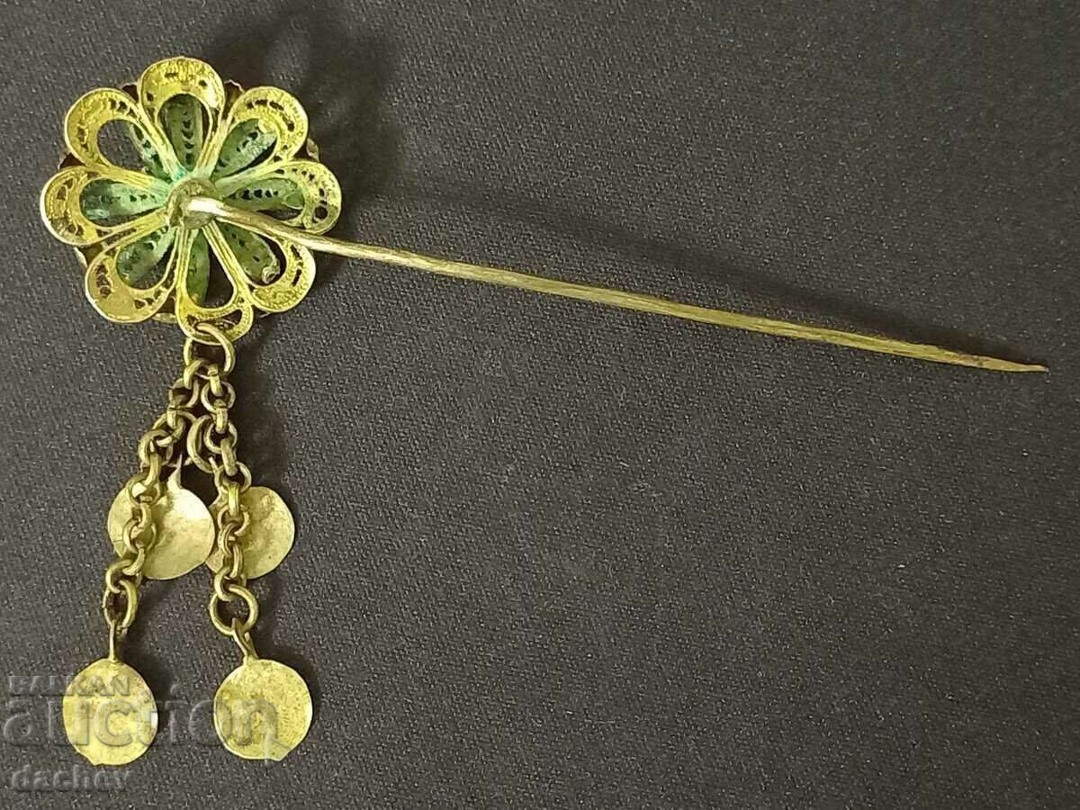 Доставка на ВЪЗРОЖДЕНСКА ИГЛА ЗА КОСА ЖИВАЧНА ПОЗЛАТА - ТОП СЪСТОЯНИЕ!