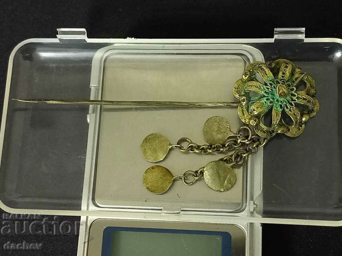 ВЪЗРОЖДЕНСКА ИГЛА ЗА КОСА ЖИВАЧНА ПОЗЛАТА - ТОП СЪСТОЯНИЕ! - 6