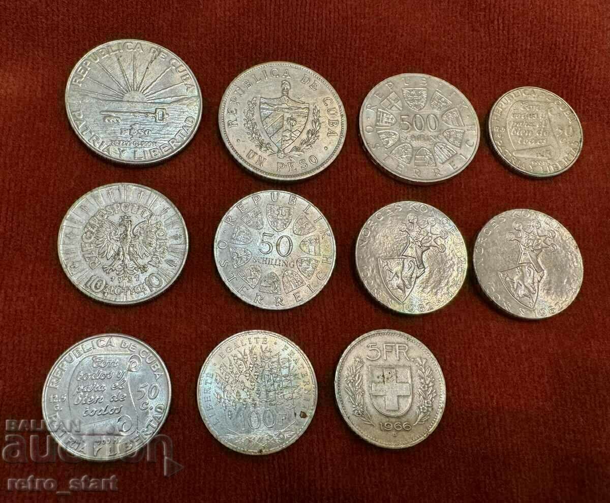 Lot of silver coins, 223 grams. From 1 st.