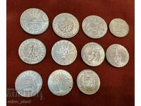 Лот сребърни монети  16 бр. * 5 франка