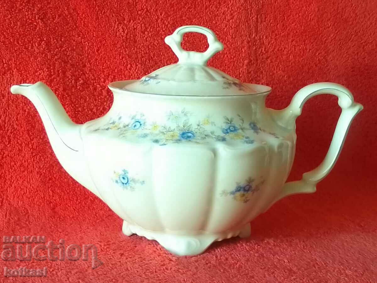 Old porcelain jug teapot Germany Karl Tisch C. T.