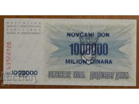 1,000,000 dinars 1993 Bosnia and Herzegovina-UNC, overprint