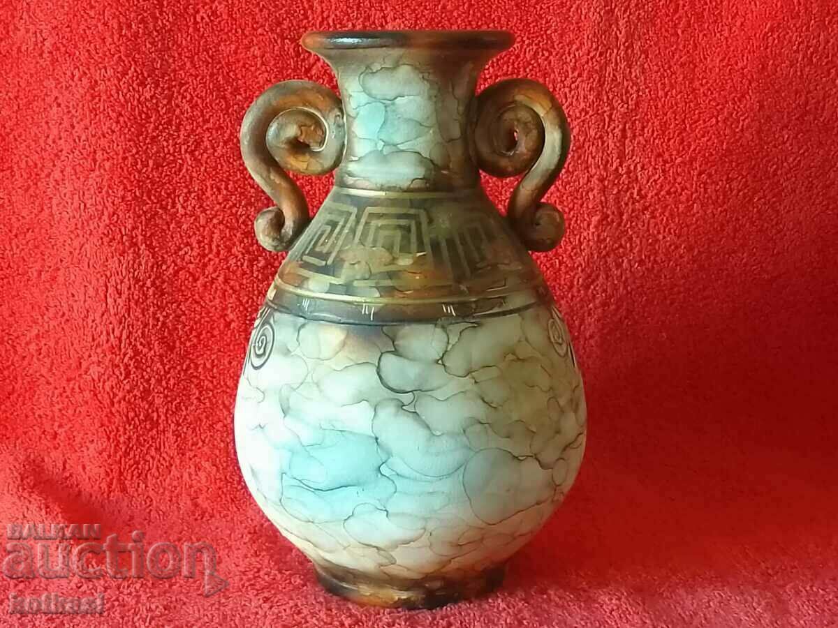 Auction Ceramic handmade Vase Musician Auction Ceramic handmade Vase Musician