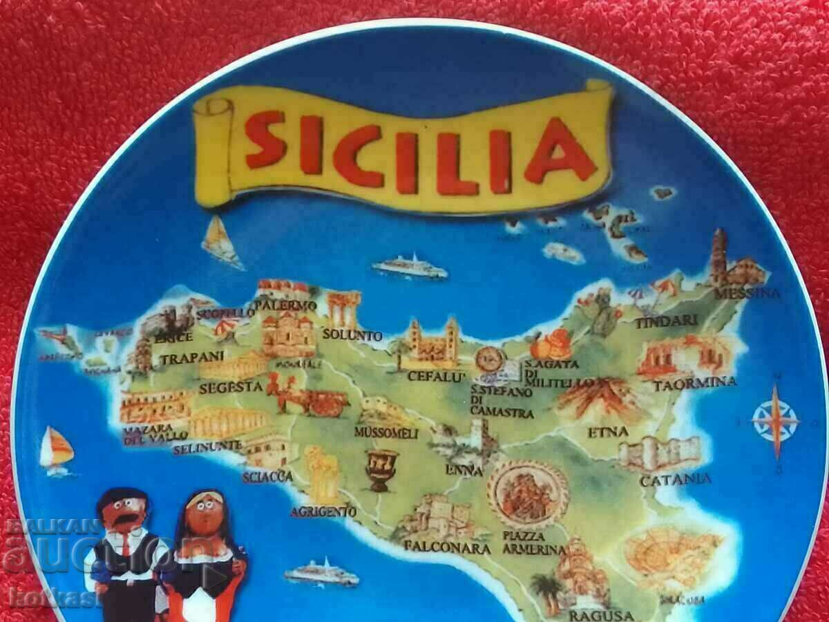 Delivery of Old porcelain plate SICILIA Sicily Delivery of Old porcelain plate SICILIA Sicily