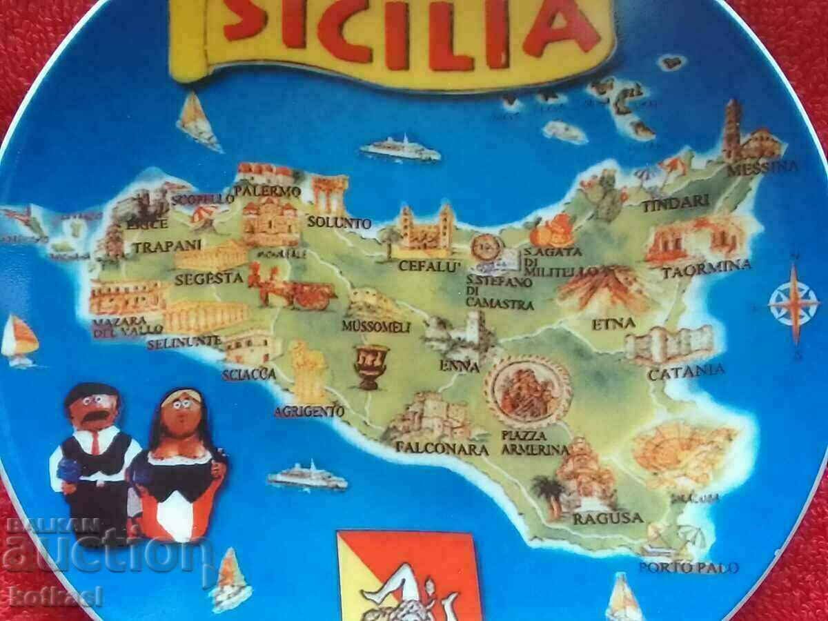 Old porcelain plate SICILIA Sicily - 5 Old porcelain plate SICILIA Sicily - 5