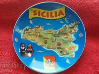 Παλιό πορσελάνινο πιάτο SICILIA Σικελία