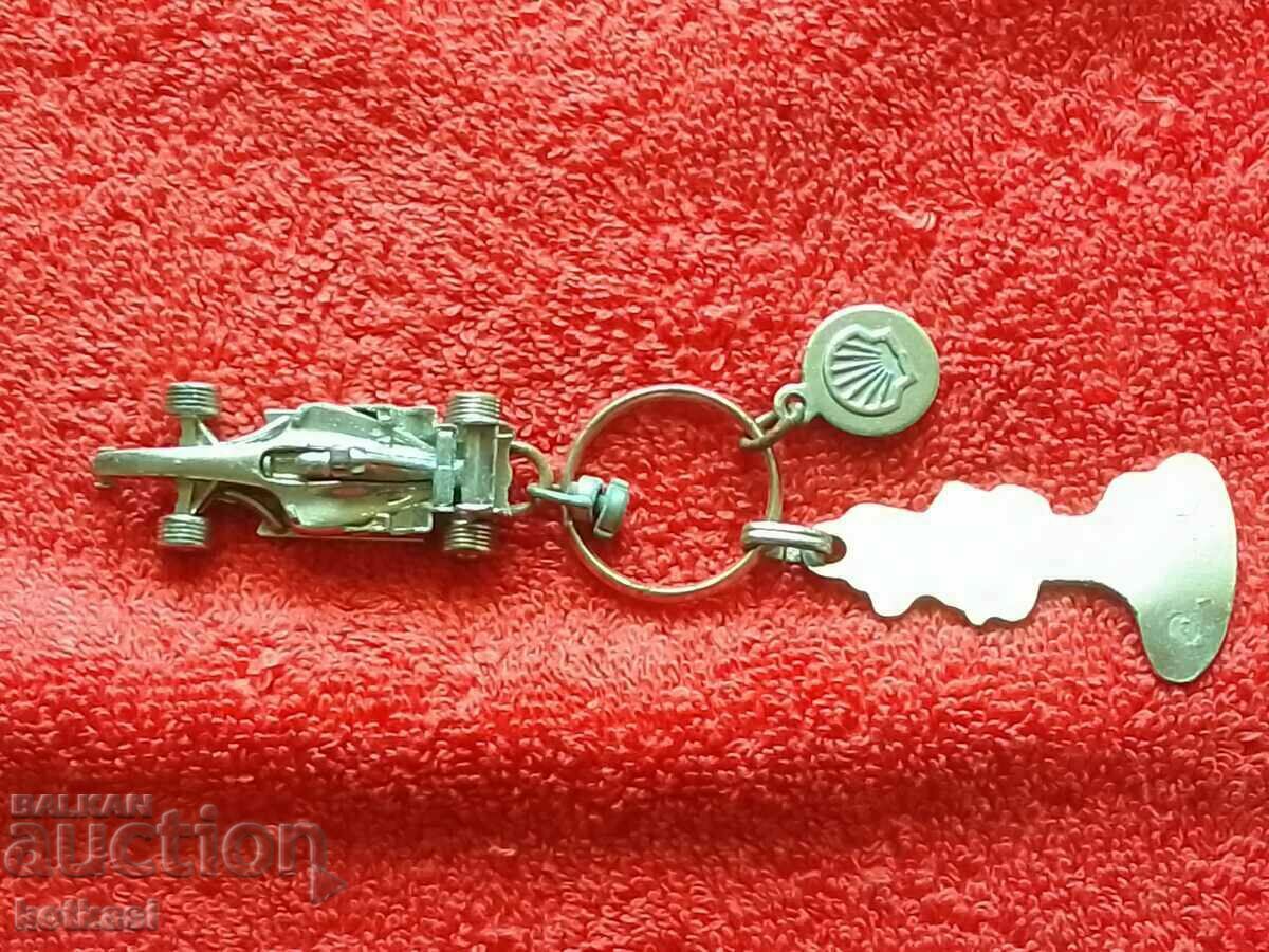 Vintage Ferrari Shell Metal Keychain