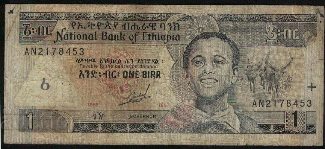 Etiopia 1 Birr 1989 Pick 46a Ref 8453