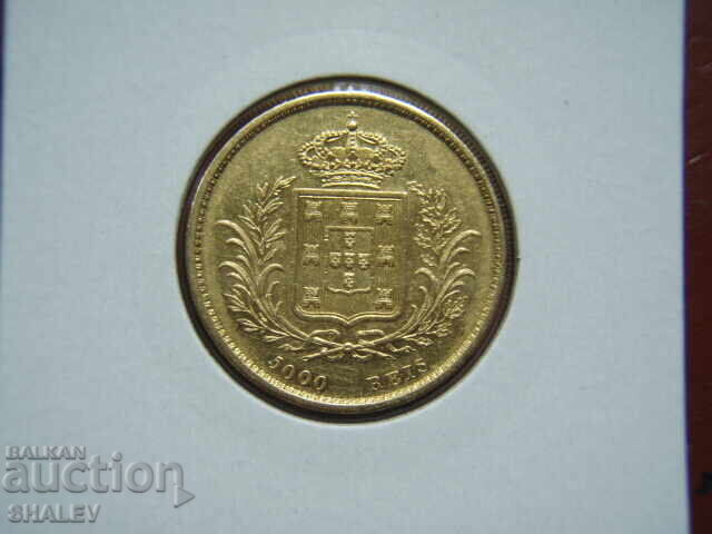 Licitație 5000 Reis 1862 Portugalia (5000 reĭs Portugaliya) XF/AU (aur)