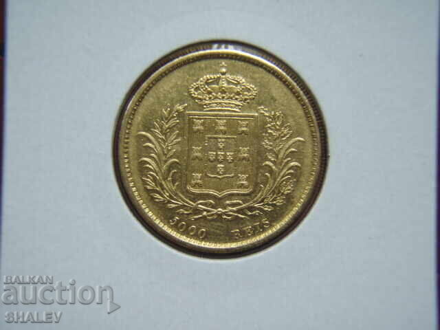 Livrarea 5000 Reis 1862 Portugalia (5000 reĭs Portugaliya) XF/AU (aur)