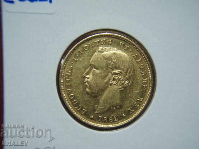 5000 Reis 1862 Portugalia (5000 reĭs Portugaliya) XF/AU (aur) - 6