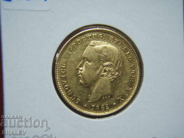 5000 Reis 1862 Portugalia (5000 reĭs Portugaliya) XF/AU (aur) - 7