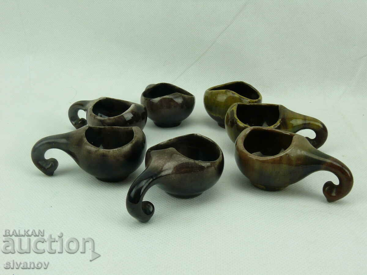 Old service set of 7 ceramic brandy glasses #2342 with price 19.99 BGN | € 10.22