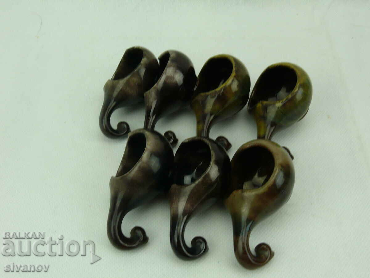 Delivery of Old service set of 7 ceramic brandy glasses #2342