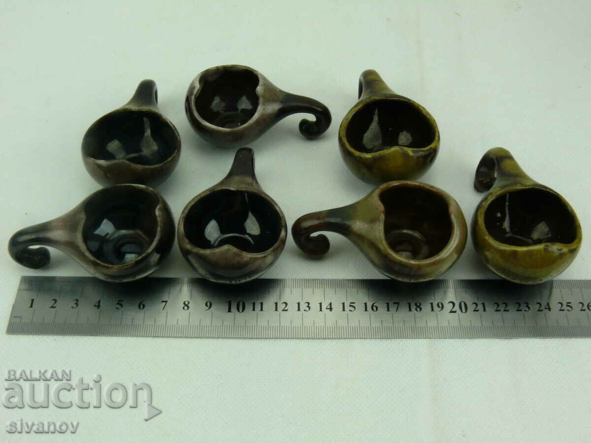 Old service set of 7 ceramic brandy glasses #2342 - 7