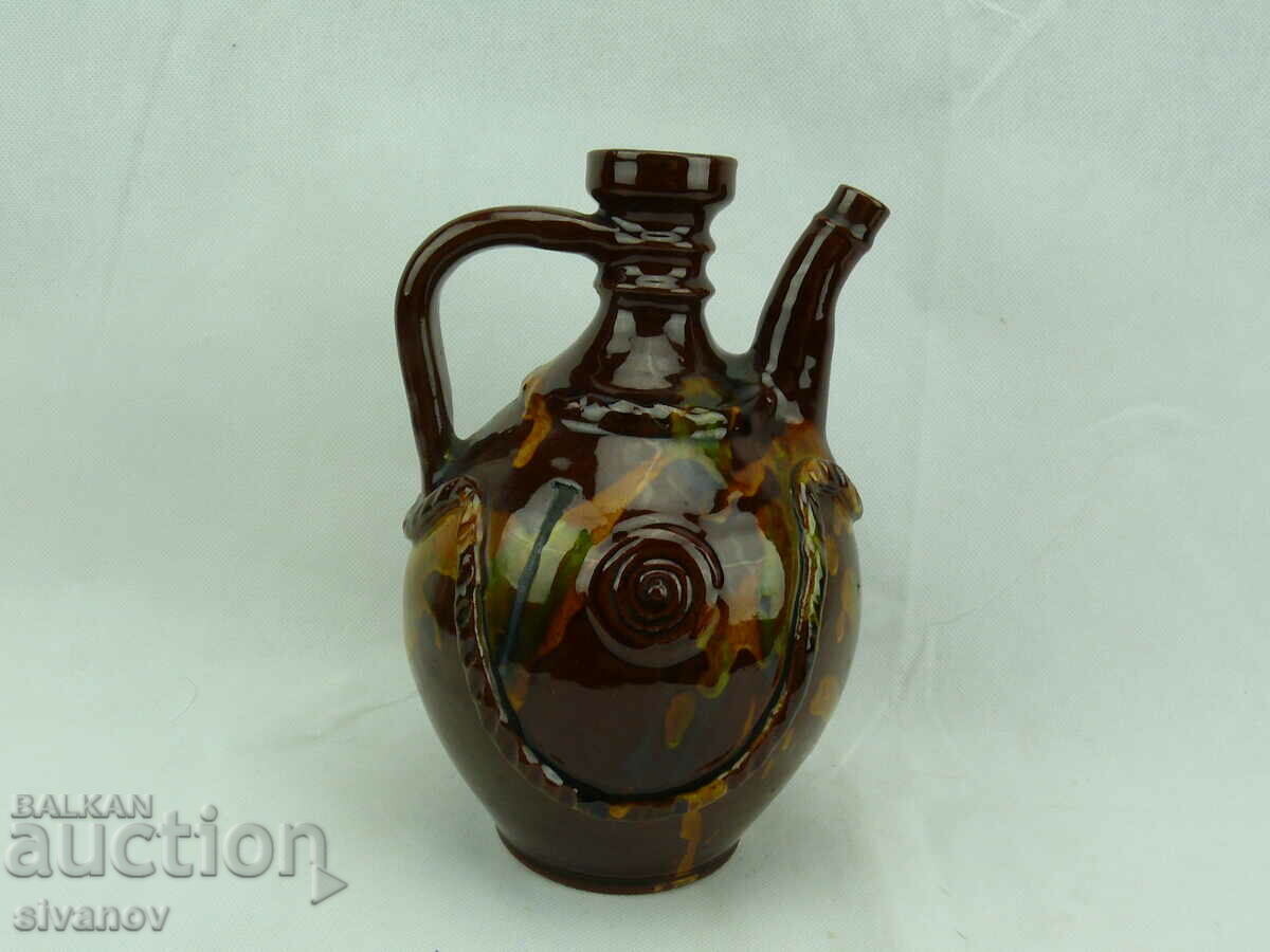 Auction Old Ceramic Barduche Pitcher #2349 Auction Old Ceramic Barduche Pitcher #2349