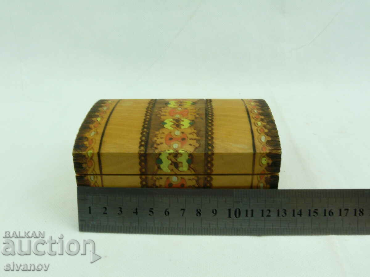 Old Wooden Jewelry Box #2355 - 5 Old Wooden Jewelry Box #2355 - 5