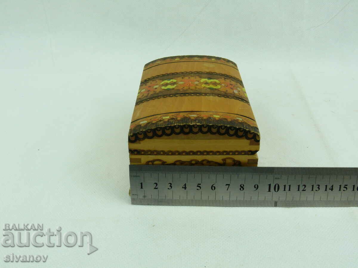 Old Wooden Jewelry Box #2355 - 6 Old Wooden Jewelry Box #2355 - 6