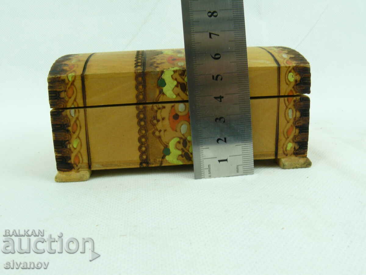 Old Wooden Jewelry Box #2355 - 7 Old Wooden Jewelry Box #2355 - 7