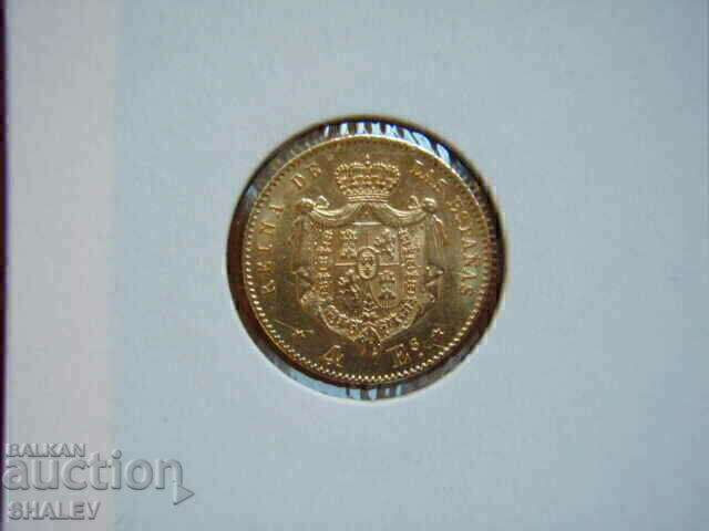 4 εσκούδο 1866 Ισπανία (4 εσκούδο Ισπανία) - AU/Unc (χρυσός) με τιμή € 519.89 | 1016.82 BGN
