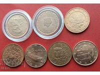 Lot mixt de 7x5 cenți de euro din diferite țări